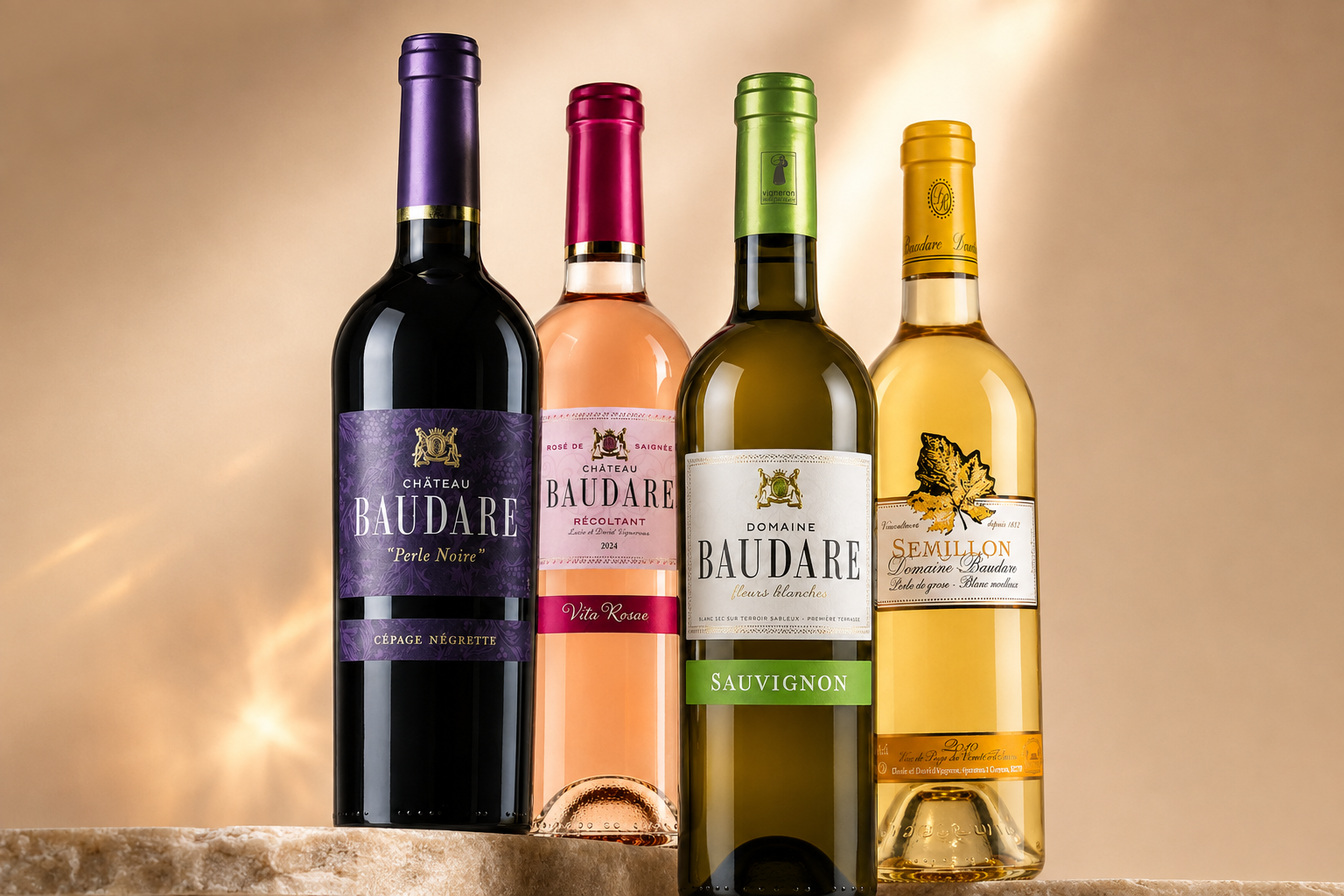 Groupe de bouteilles de la gamme Classiques