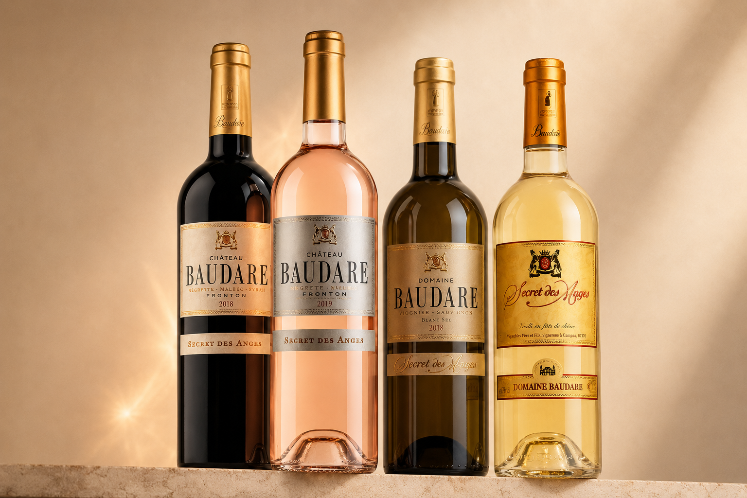 Groupe de bouteilles de la gamme Premiums