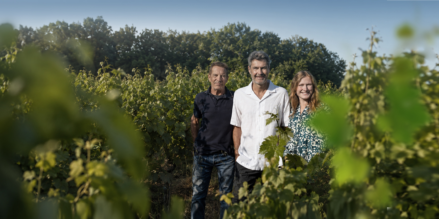 La famille Vigouroux dans les vignes de Baudare